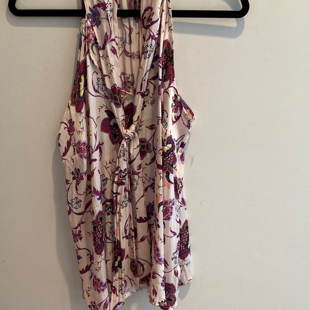 TORRID Floral Sleeveless Top - Purple and Cream